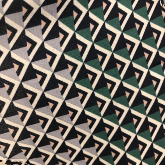 Parker Geometric Wrap Blouse tank XS green blue - Picture 7 of 10